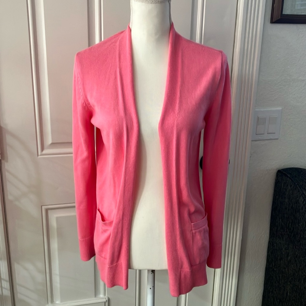 Croft & Barrow Pink Cardigan Sweater V-Neck Open Front Size:S/P